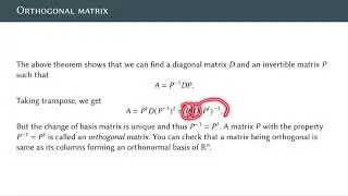MA1101 Module 5 Video 3: The spectral theorem