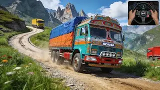 Logitech G29 Challenging Narrow Dangrous Hill Roads Throughout the Journey 😱 Euro Truck Simulator 2
