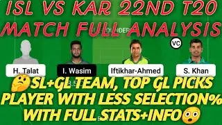 ISL vs KAR Dream11 Prediction | ISL vs KAR Dream11 Team | 22nd T20 | PSL 2021 | isl vs kar dream11