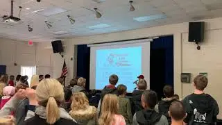 Patriot Pup sings Take Me Out to The Ball Game @ Cape View Elementary