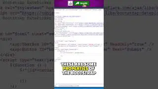 Using Bootstrap DatePicker (Calendar) in ASP.Net #shorts #information