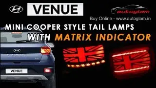 Hyundai Venue | LED Tail Lamps | with Matrix Indicator | Mini Cooper Style | AGHV690TLMC | Autoglam