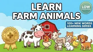 Keep Toddlers Busy! Farm Animals & Sounds + Learn 20+New Words + Low Stimulation Montessori learning