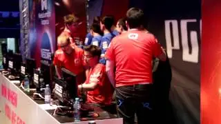 Gamers2 and Team Liquid shake hands after DreamHack Bucharest final