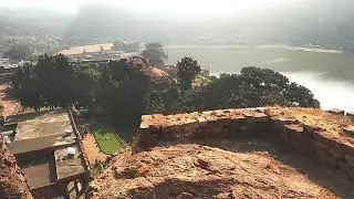 Lake of badami on top view north Karnataka