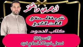 شرح فقه حنفي الثالث الثانوي |(42)| كتاب الحدود | حد السرقة (الجزء الثالث)