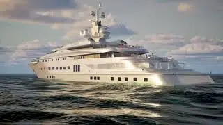 Super Yacht on ocean - 3D Animation