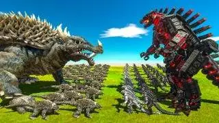 Godzilla Epic Battle - Growing Mechagodzilla vs Anguirus, Size Comparison Godzilla ARBS