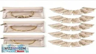 6Pcs Chic Velvet Lined Travel Jewelry Organizer Clear Zippered Pouch For Women