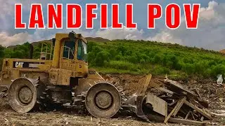 Crushing GARBAGE at the Landfill | Trash Compactor POV