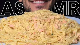 ASMR SPAGHETTI HAM CARBONARA PASTA (EATING SOUNDS) NO TALKING MUKBANG