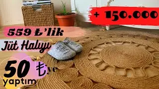 559₺ lik Jüt Halıyı 50₺ ye Mâl Ettim | İşte Jüt Halı Yapımı | Jüt Kilim | Kendin Yap | Diy |