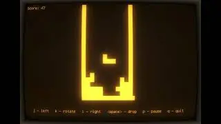 Linux cool-retro-term and tetris-bsd