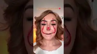 Easy Pennywise makeup! 👻❤️ #makeup #halloweenedition #halloweencostume #halloween
