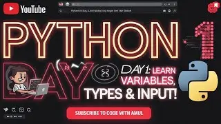 Python Day 1: Learn Variables, Data Types & Input! #LearnPython #PythonBasics #python #viralvideo .
