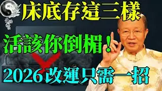 床底下絕對不能放這3樣東西！看似節省空間，其實是在「養小鬼」耗陽氣！難怪你總睡不好、腰酸背痛！#曾仕強 #易經智慧 #易經 #人生感悟 #人生哲理 #因果 #國學 #國學智慧 #正能量 #風水