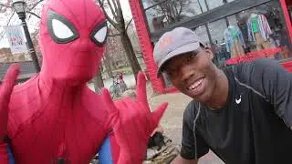 Spider-Man In Real Life Public Stunt Prank - IN ATLANTA GA LITTLE FIVE POINTS