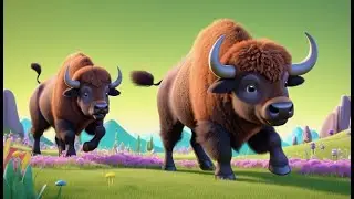 The Shy Bison Took a Step | Nursery Rhymes for Kids & Baby Songs