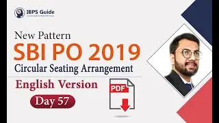 Circular Seating Arrangement - New Pattern | SBI PO 2019 - Reasoning in English | (Day -57)