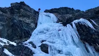 Candelabro del Coyote WI4+ Cogne Ice Climbing GoPro POV