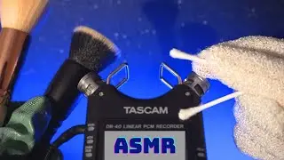 ASMR Ear Cleaning, Brushing & Scratching Sounds (TASCAM) - NO TALKING