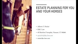Estate Planning for you and your horse Jan  2026
