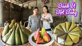 Bánh ít gói 1 lá hai loại nhân truyền thống đẹp mắt thơm ngon sắc màu bánh  tết 