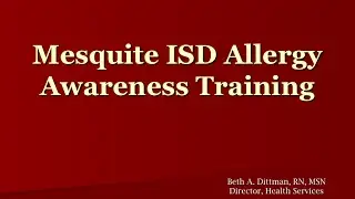 Allergy Awareness Training
