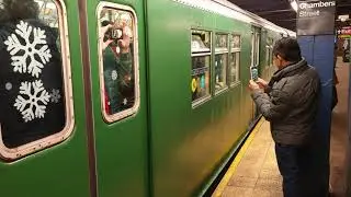 HOLIDAY NOSTALGIA RIDES Train of Many Colors along 1 line Chambers Street 2022 Dec 4 NYC Unedited