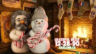 Grateful Dead  &bull;12-28-90 &bull; Oakland, CA &bull; Cozy Winter Fireplace Yule Log Vintage Audience