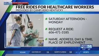 Nonprofit provides free rides for Lexington healthcare workers amid severe winter weather