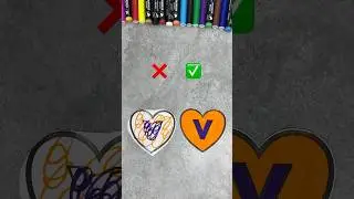 Letter V in a Heart 💖: Right vs Wrong Coloring & Cutting