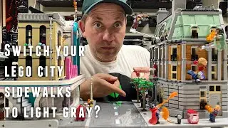 Episode 46 - does switching to light gray tiles for the sidewalk improve your Lego city?