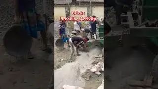 Bricks breaking activity in construction project #shorts #brick #breaking #machine #construction