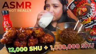 DAEBAK GHOST PEPPER NOODLES + VAMPIRE CHICKEN CHALLENGE MUKBANG 고스트페퍼라면 뱀파이어치킨 계 NOT SO ASMR