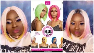 Cute Summer Bob!!! Neon Girl 01 @maneconcept With a Remix ft.@gobeautyny