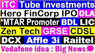 ITC FALLS 3%AFTER BAT SELLS 2.5%STAKE 😭CDSL🔴LIC🔴OLA🔴HeroFincorp VI@stockmarketcommando#stocks