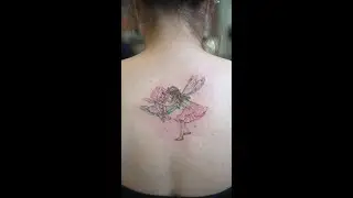 Angel tattoos for women | Small Cute Baby Angel Tattoo On Girl Back Neck