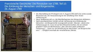 Franz&ouml;sische Revolution, Teil 10: Die Erkl&auml;rung der Menschen  und B&uuml;rgerrechte vom 26. August 1789