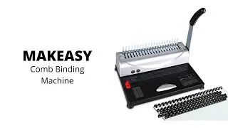 MAKEASY | Comb Binding Machine, 21-Hole, 450 Sheet, Paper Punch Binder with Starter Kit 100 PCS