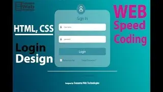 Speed Coding | HTML, CSS, - Login Form Design