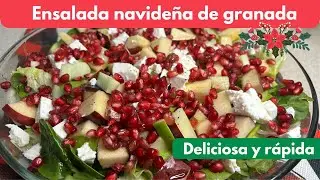 Ensalada navideña 🎄 de granada con manzana deliciosa y muy fácil #ensalada  #navidad #granada
