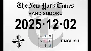 NYT HARD SUDOKU  Dec. 02, 2025