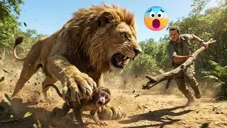 Brave Heroes Rescue Baby Monkey from Giant Lion 🐾 | Emotional Rescue