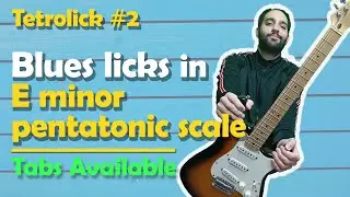 Blues lick in Em pentatonic - How to play blues licks [Tetrolick #2]