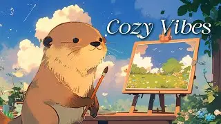 Lofi & Sunshine 🎨 A Cozy Day with Waffle the Otter #lofihiphop #chillmusic #coffeemusic #studymusic