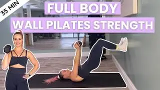 Full Body DUMBBELL WALL PILATES Workout | Strength Training at Home