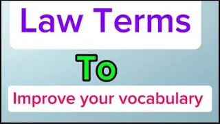 Top 25 Legal Words You Should Know | Law Vocabulary Video #english #law