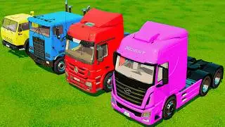 TRANSPORTING DUMP TRUCKS, TANKER TRUCKS & FIRE ENGINE WITH BIG TOW TRUCKS! Farming Simulator 22