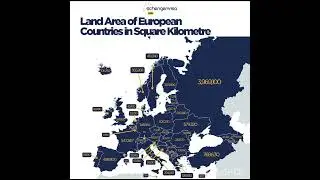 Land Area of European countries in Square Kilometres! #map #europe #countries #youtubeshorts